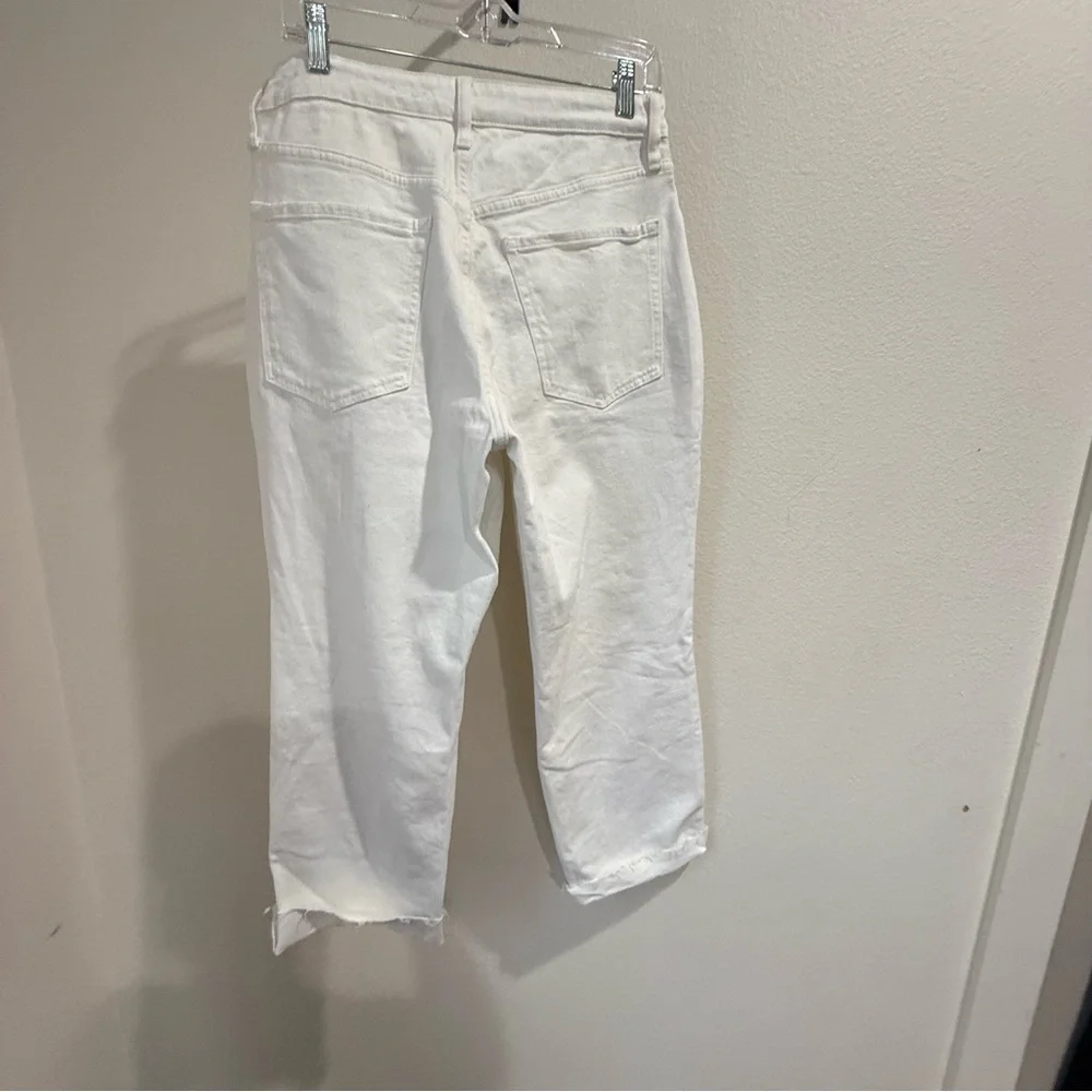Old Navy Jeans‎ Womens Size 12 White OG Straight High Rise Denim Strech Pockets